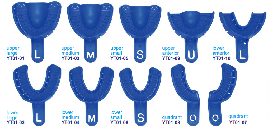 Set 10 Khay Lấy Dấu (Có Khóa Viền Dùng Cho Trụ Cấy Ghép Và Lấy Dấu Tổng Quát)